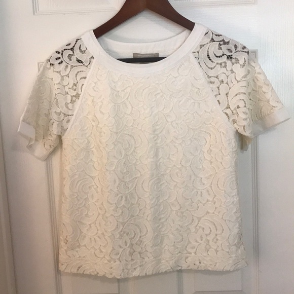 Banana Republic Tops - Banana Republic Lined Cream Lace Top NWOT